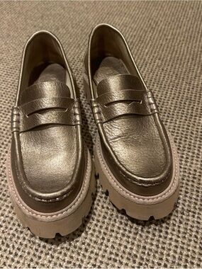 Gold Pedro Garcia Loafers